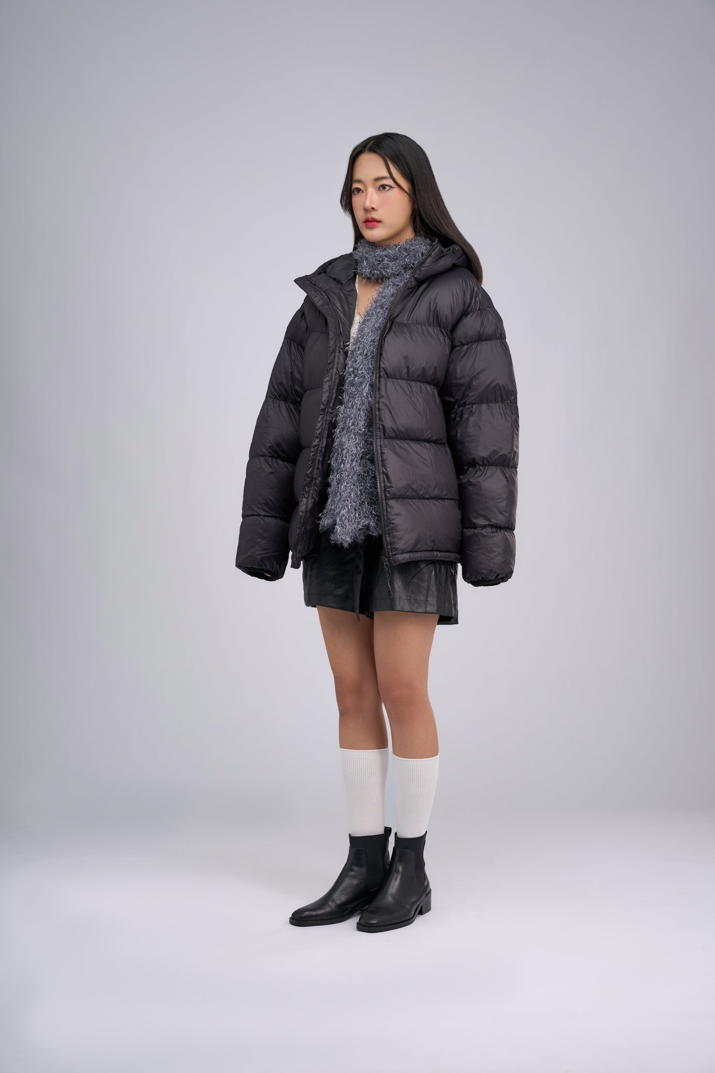 FILLIP J Hooded puffer jacket - Black