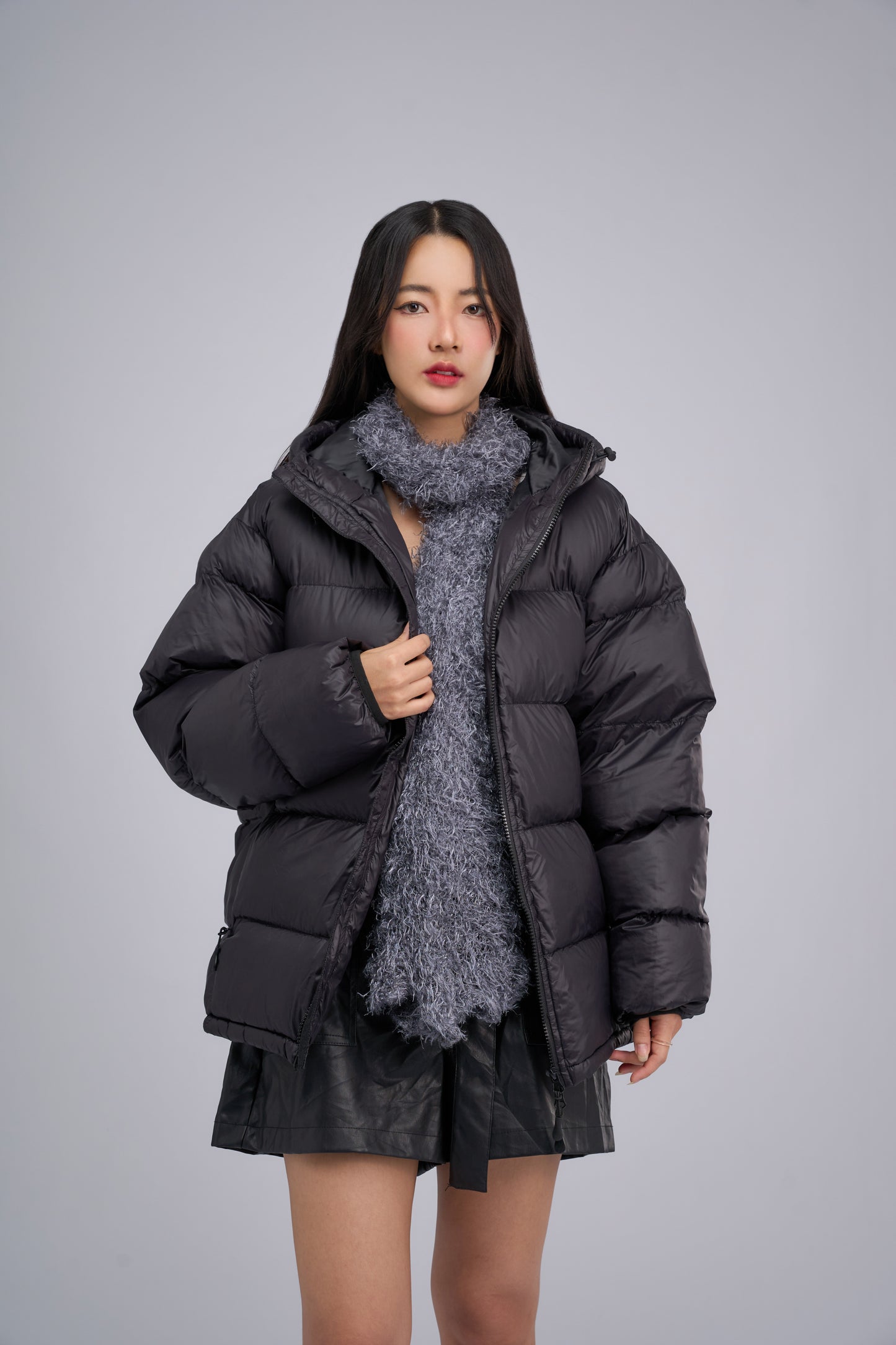 FILLIP J Hooded puffer jacket - Black