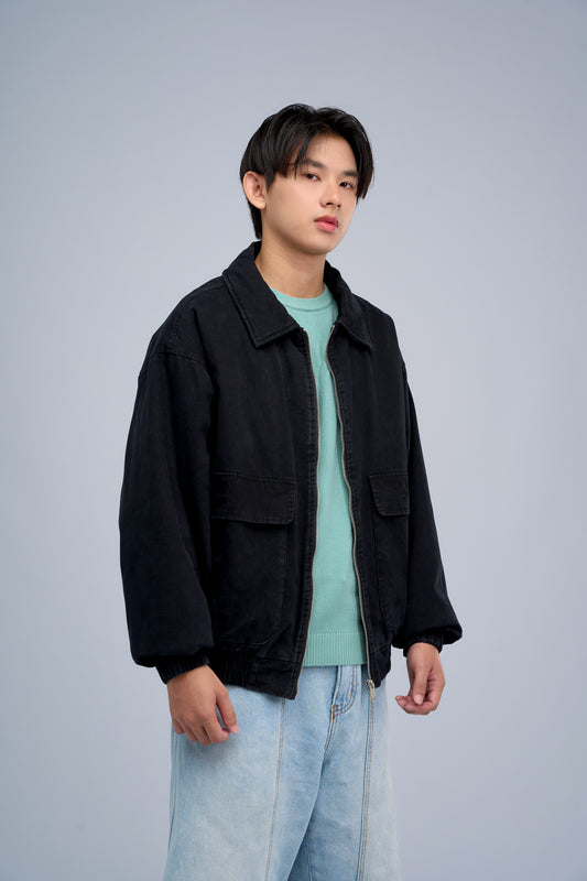 Filip J  Cotton Collar Bomber Jacket