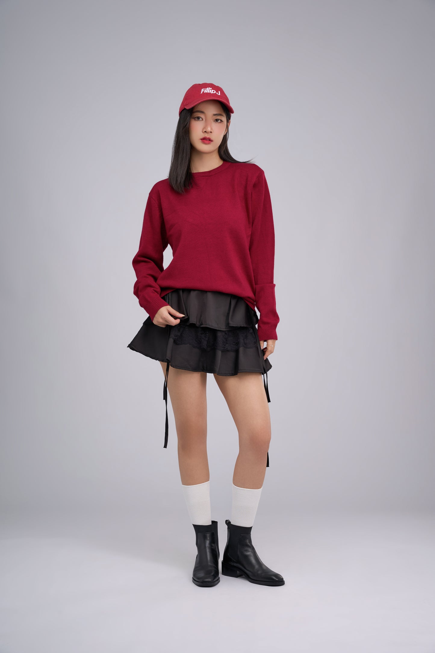 FILLIP J Washable Viscose Crew Neck Sweater