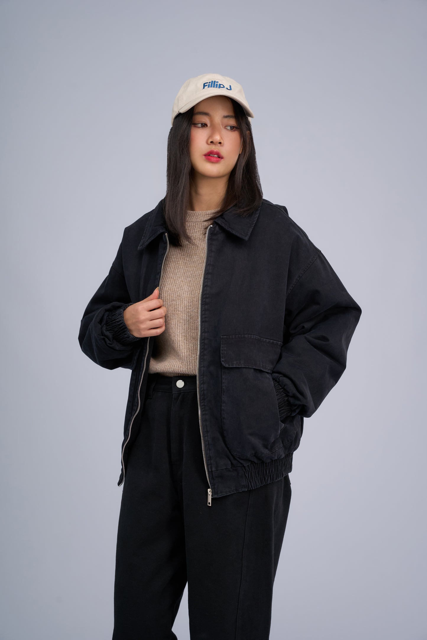 Filip J  Cotton Collar Bomber Jacket