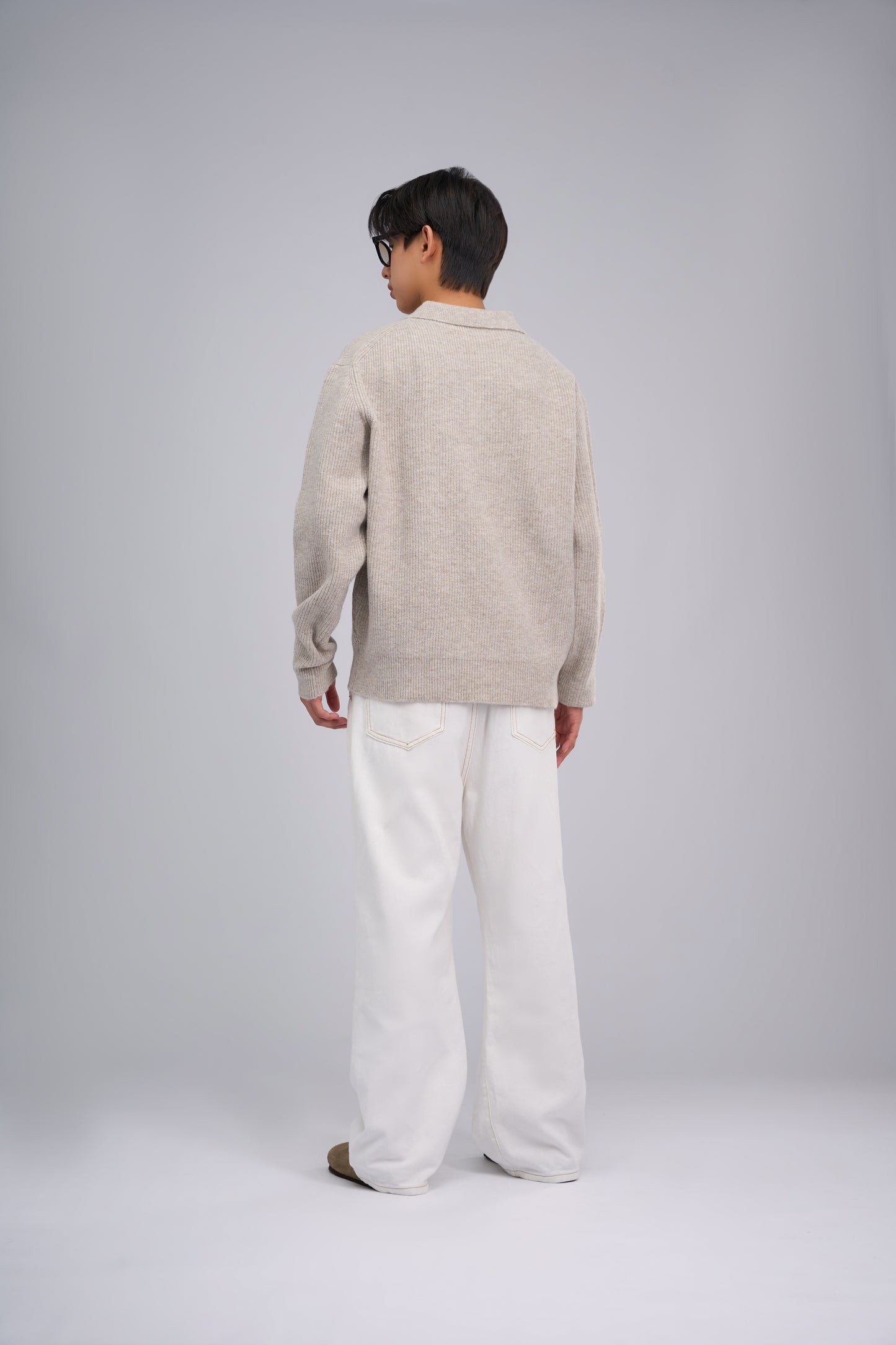 FILLIP J Long-sleeve polo knit sweater