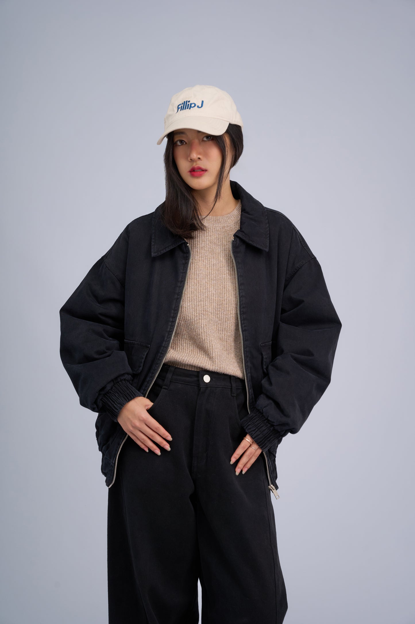 Filip J  Cotton Collar Bomber Jacket