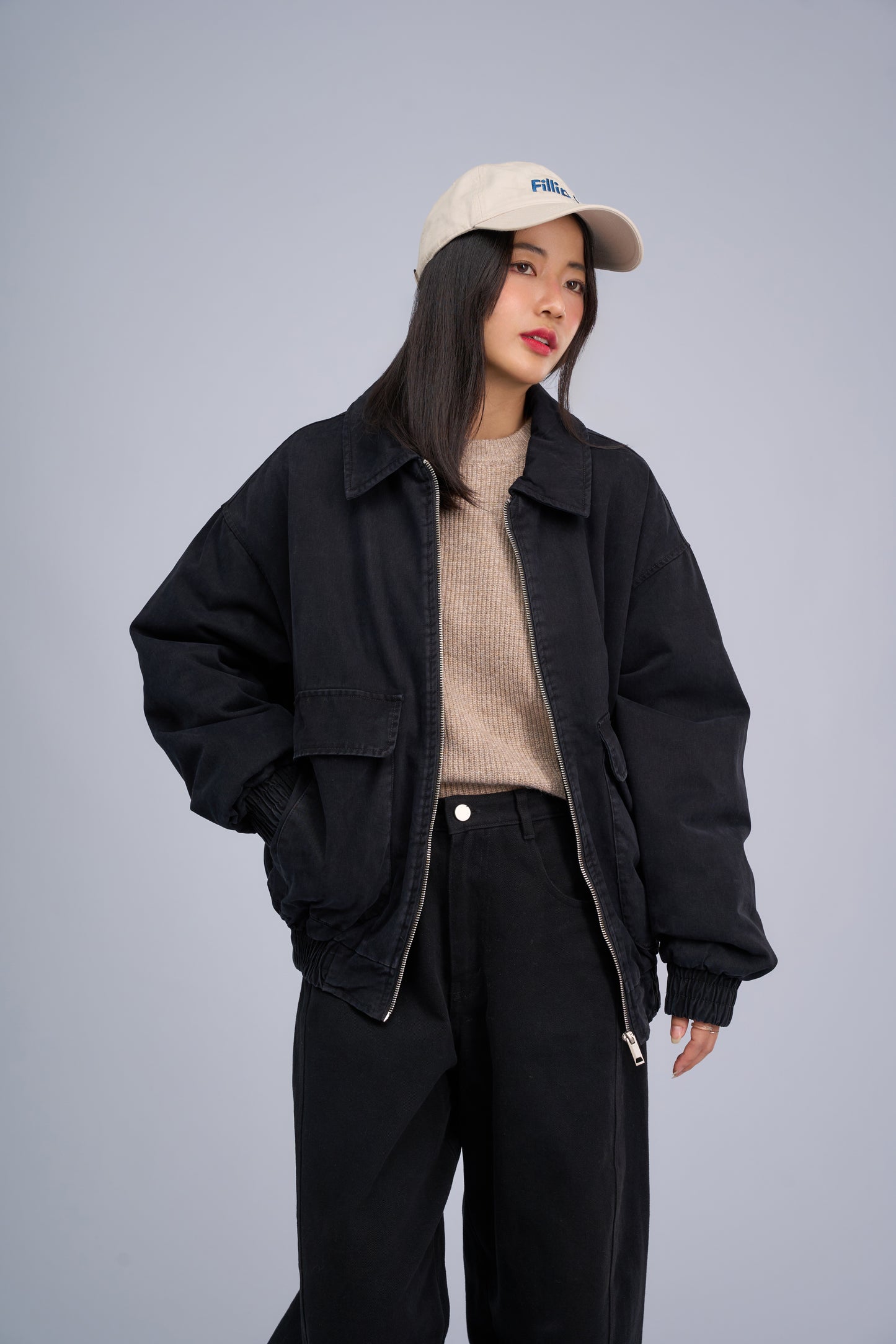 Filip J  Cotton Collar Bomber Jacket