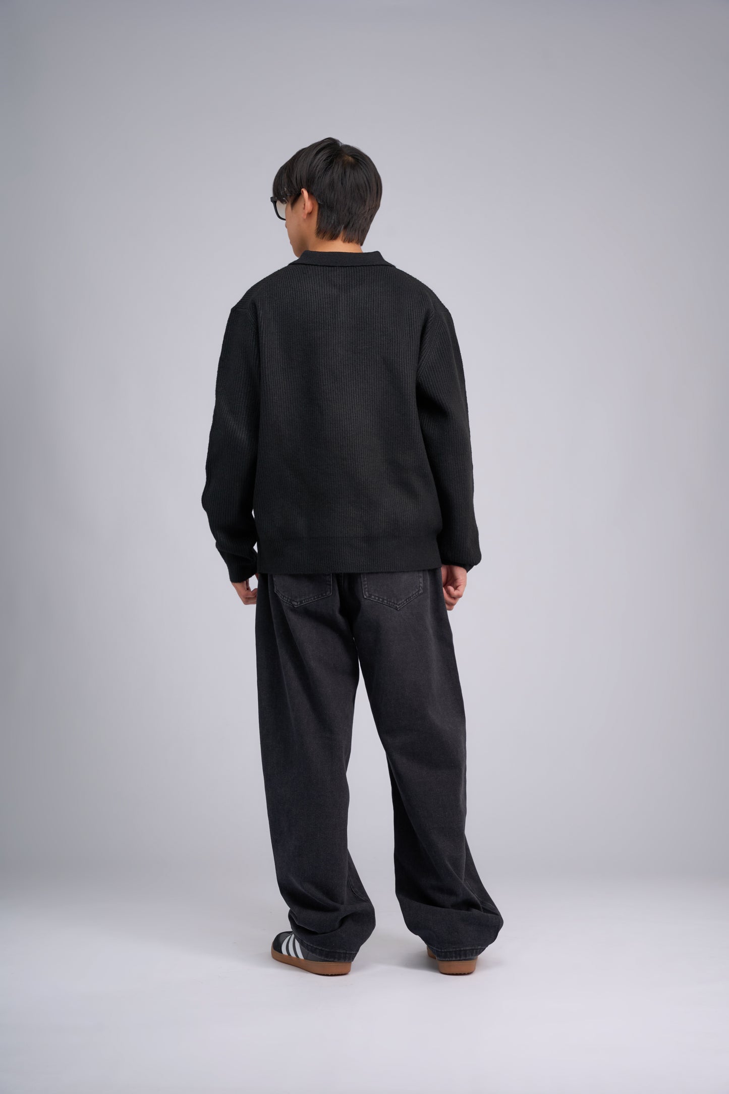 FILLIP J Long-sleeve polo knit sweater