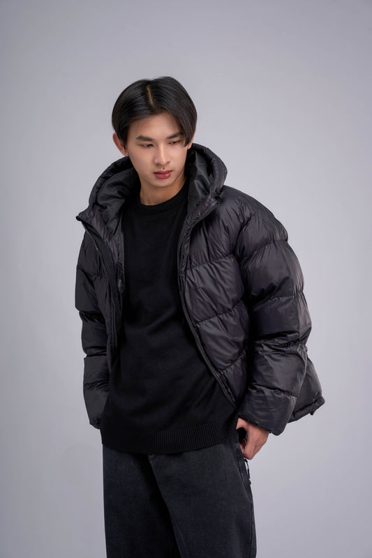 FILLIP J Hooded puffer jacket - Black
