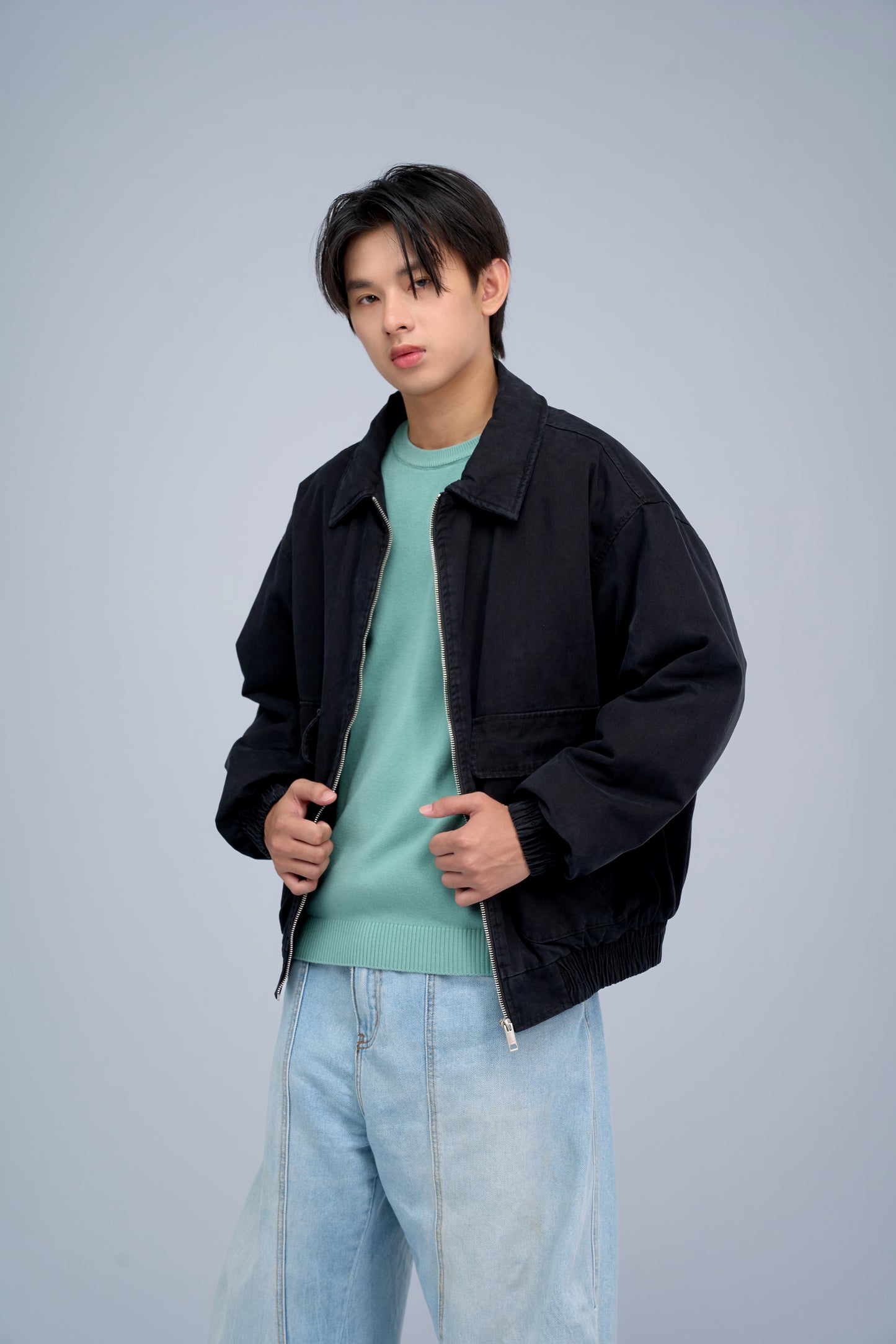Filip J  Cotton Collar Bomber Jacket