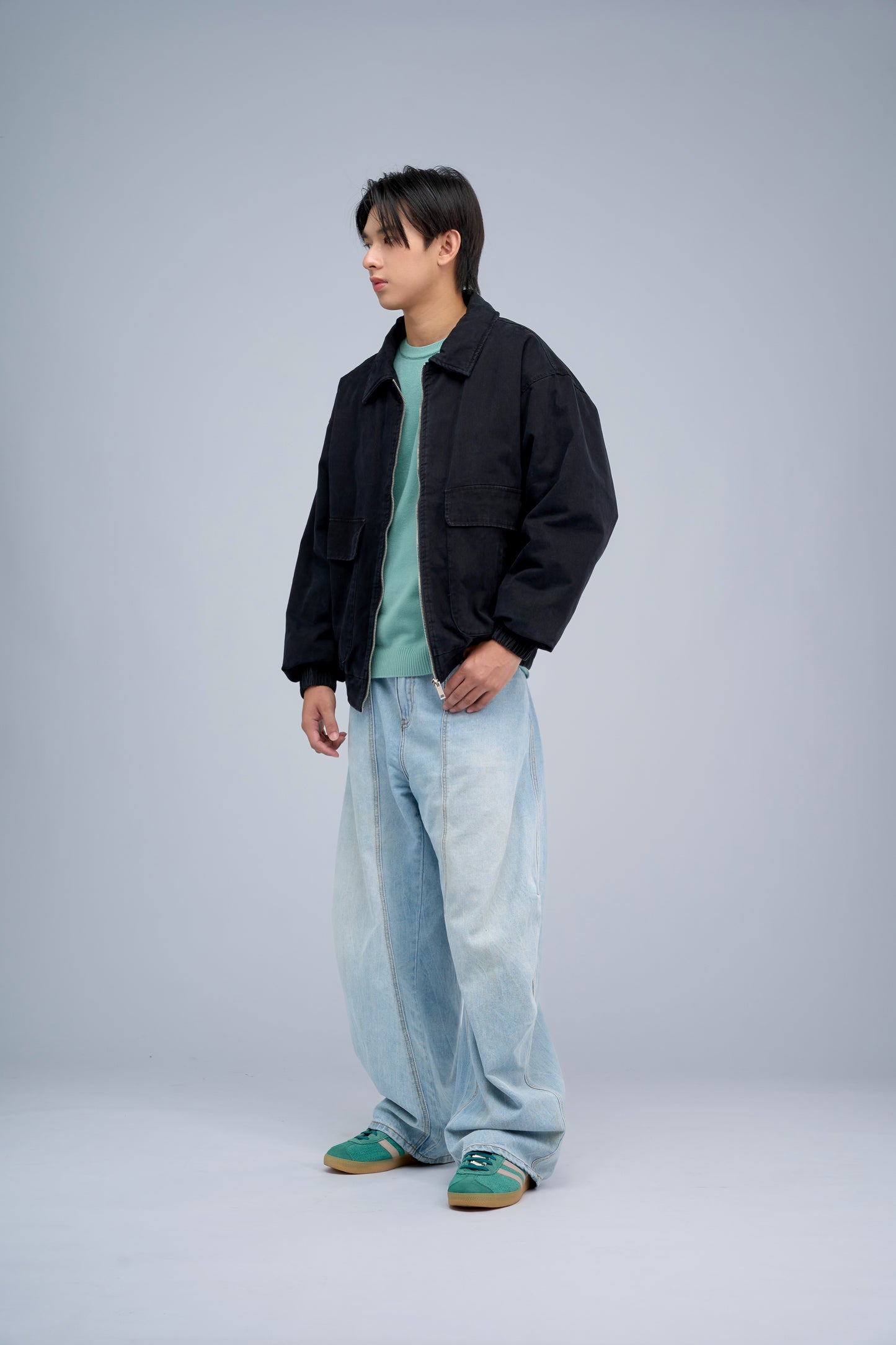 Filip J  Cotton Collar Bomber Jacket