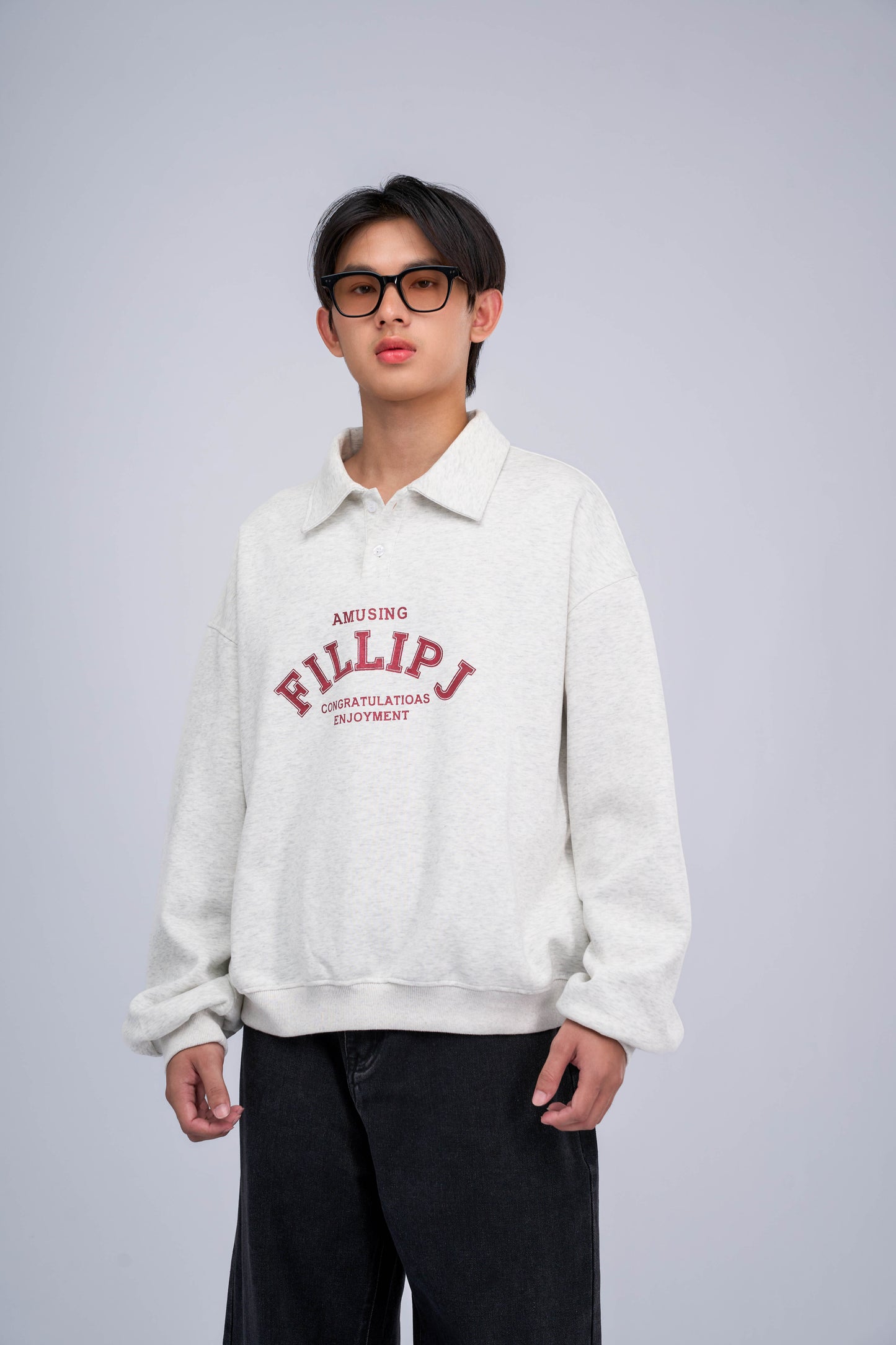 FILLIP J Collared Sweatshirt