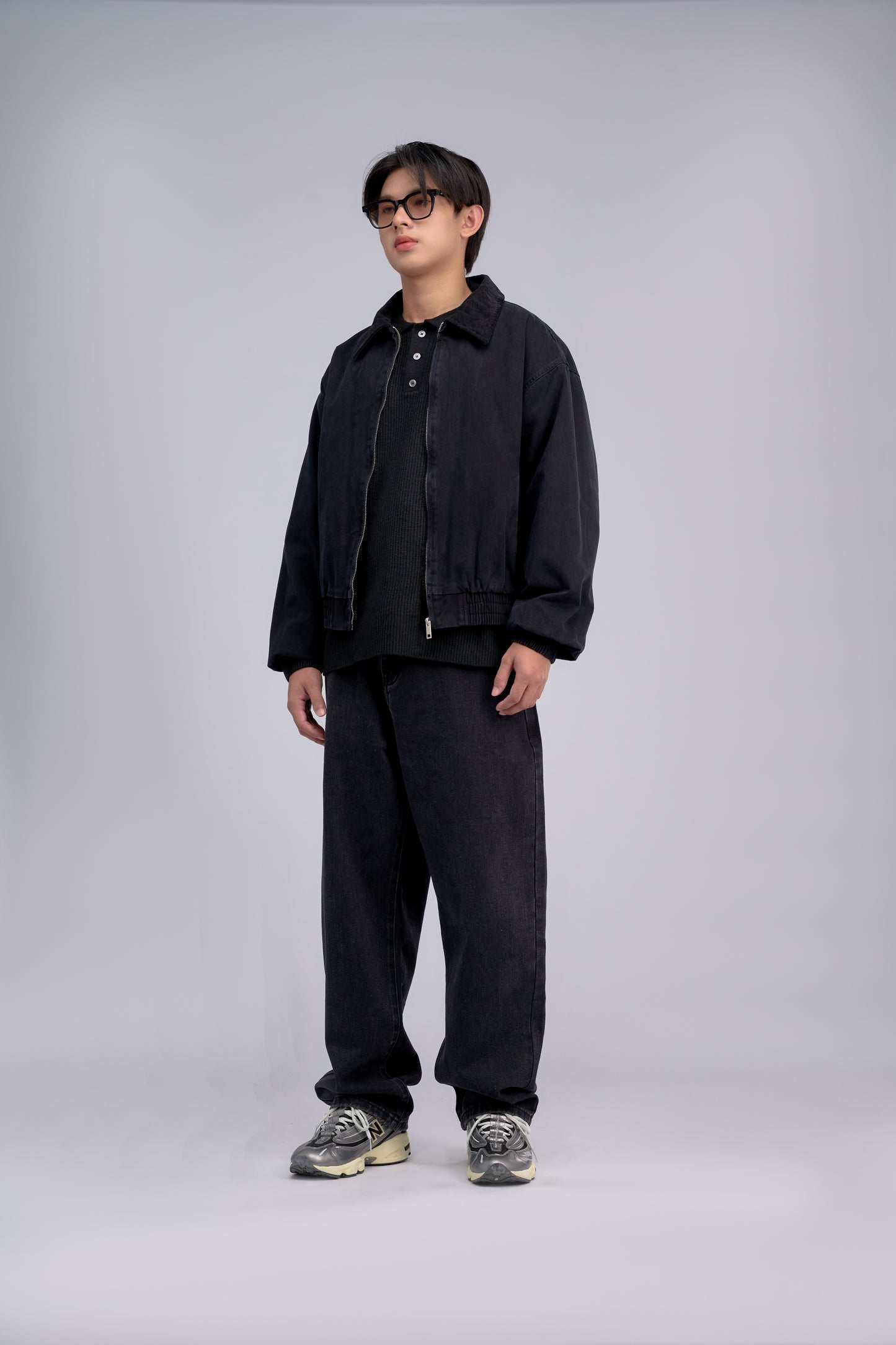 FILLIP J Unisex-Washed Cotton Jacket with Elastic Waist