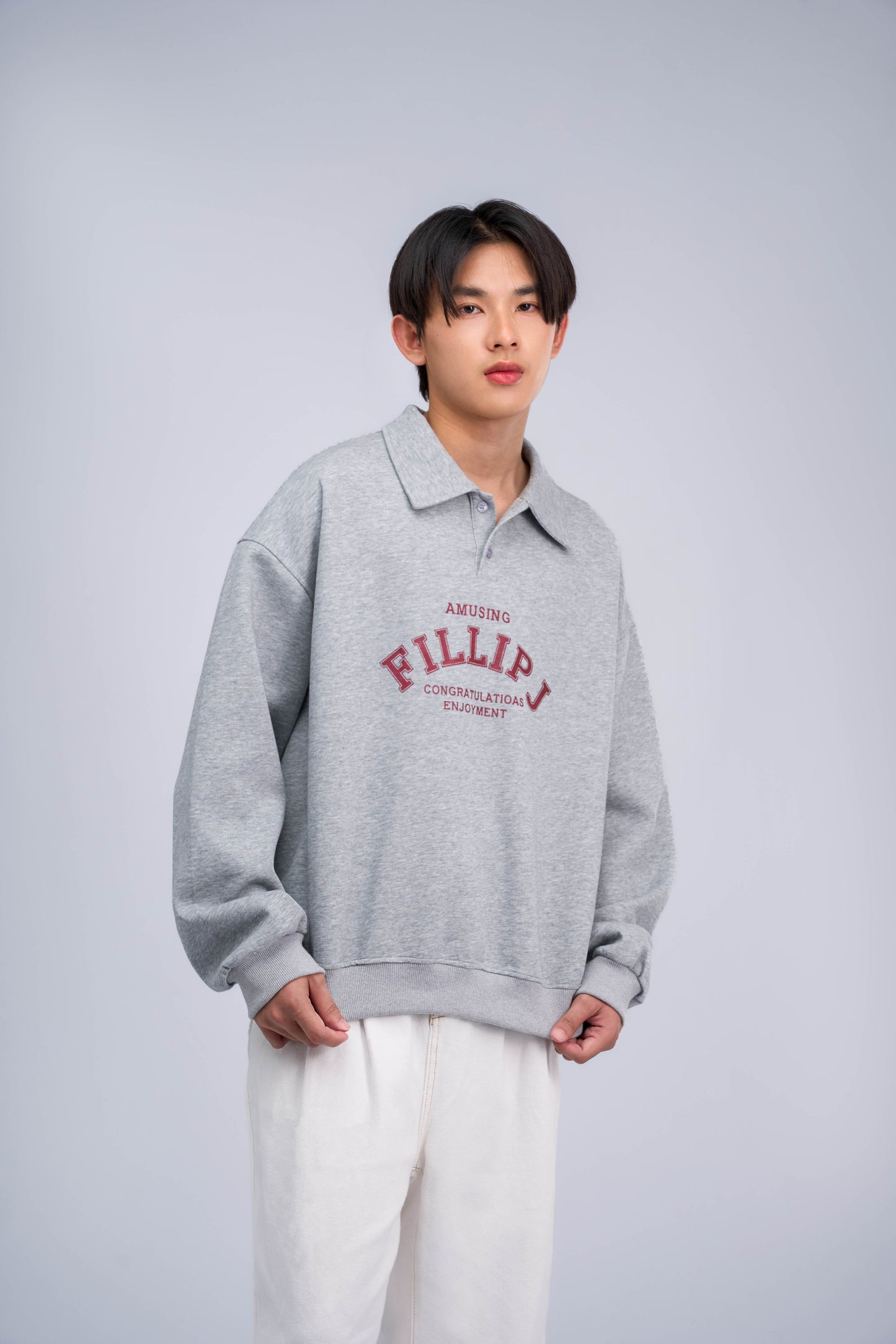 FILLIP J Collared Sweatshirt