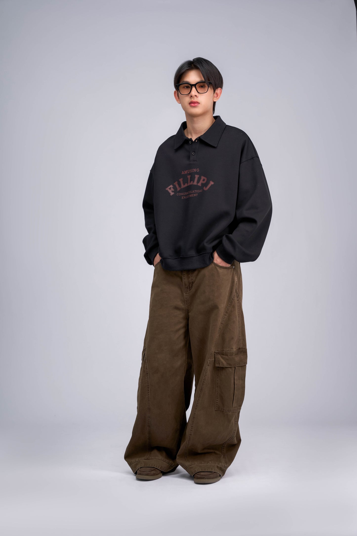 FILLIP J Collared Sweatshirt