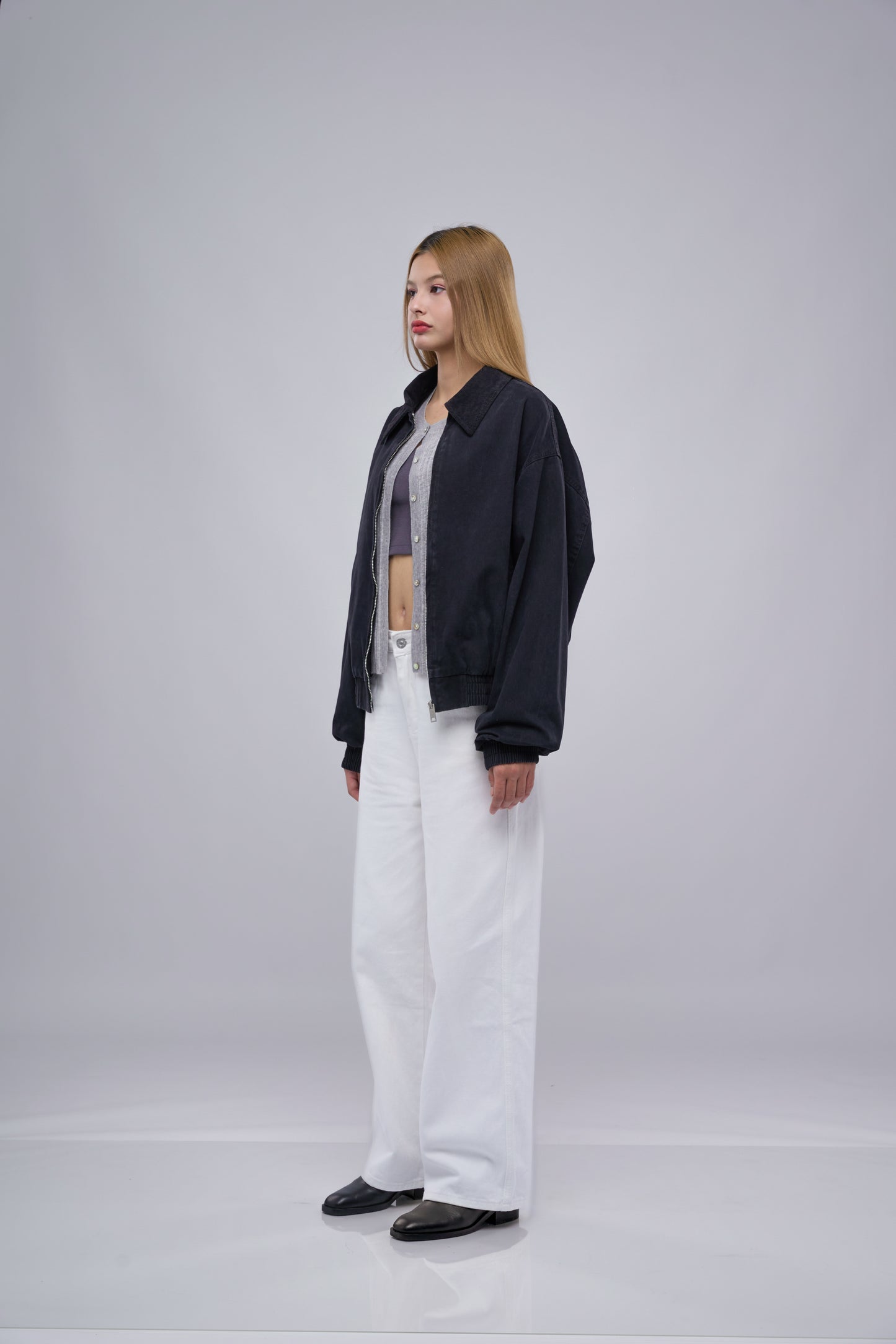 FILLIP J Unisex-Washed Cotton Jacket with Elastic Waist