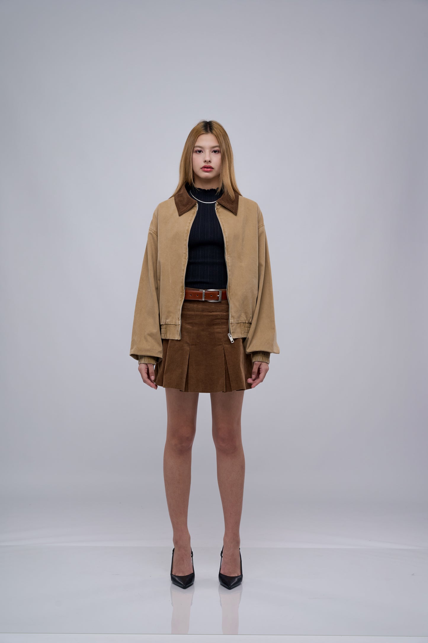 FILLIP J Unisex-Washed Cotton Jacket with Elastic Waist
