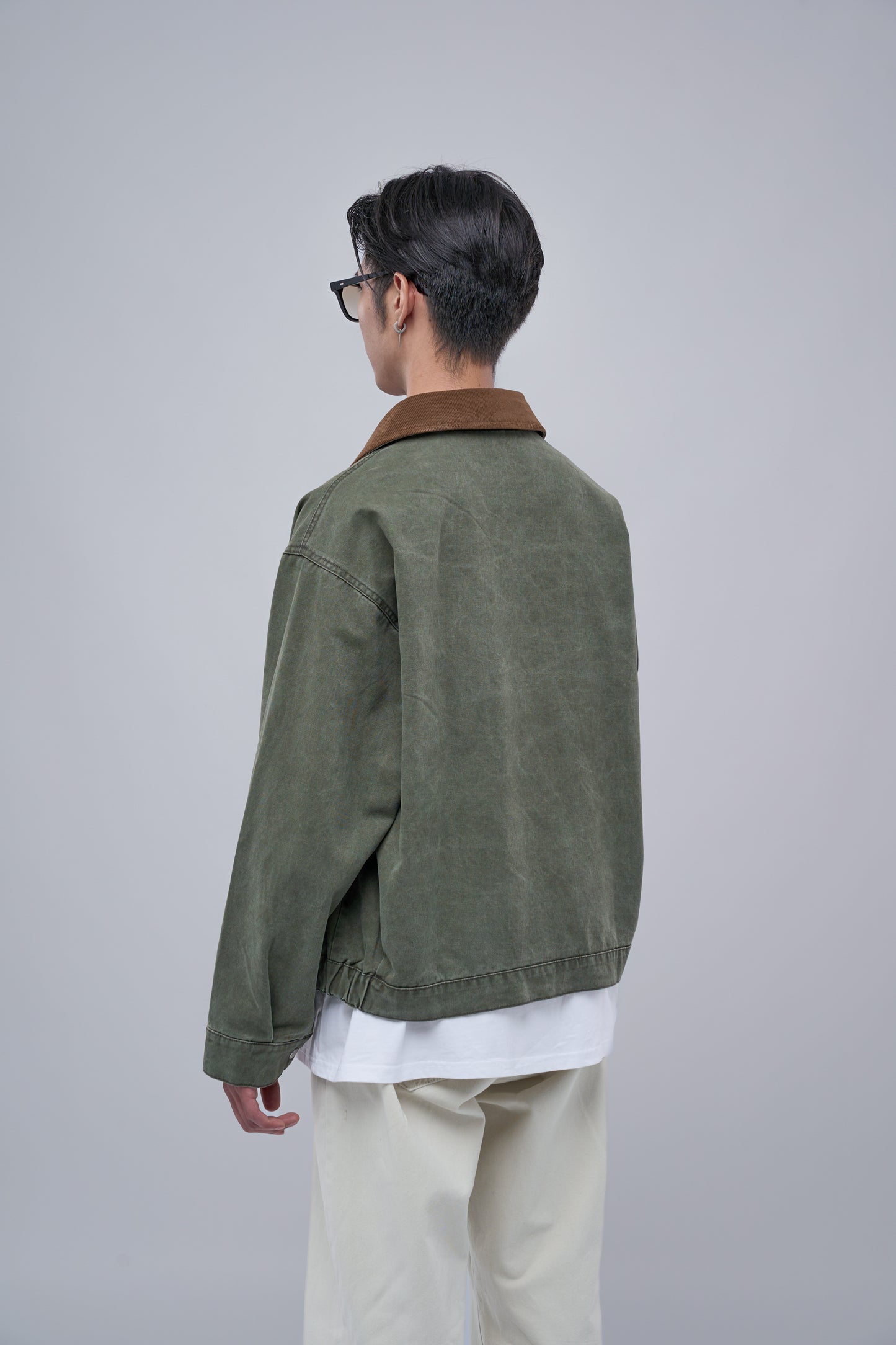 FILLIPJ Washed Cotton Jacket, Contrast Collar