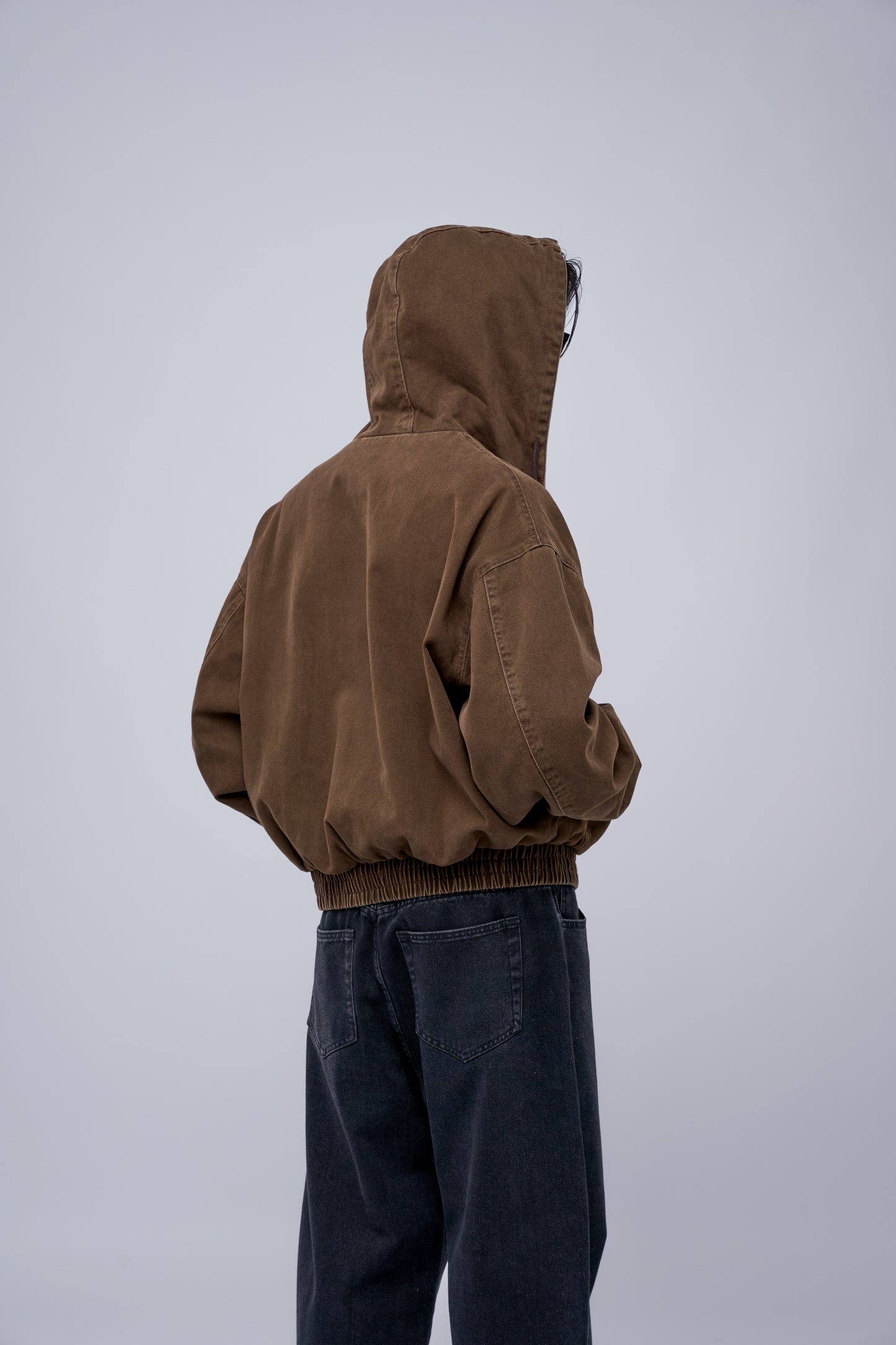 FILLIPJ Zip-through Hoodie Jacket - BLACK BROWN