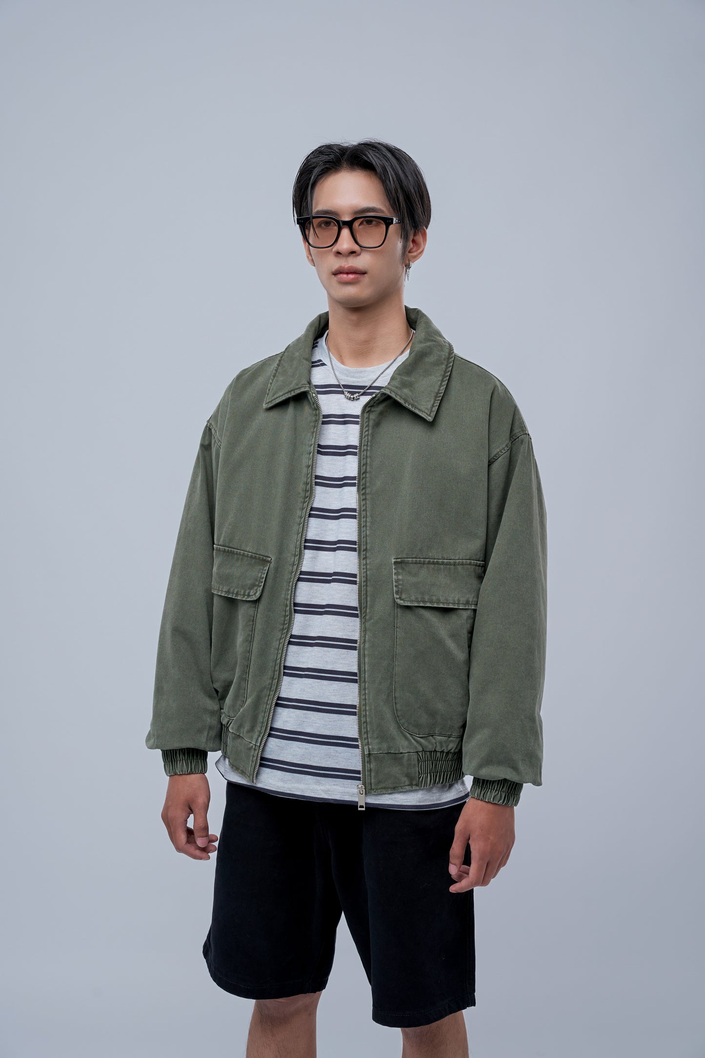Filip J  Cotton Collar Bomber Jacket