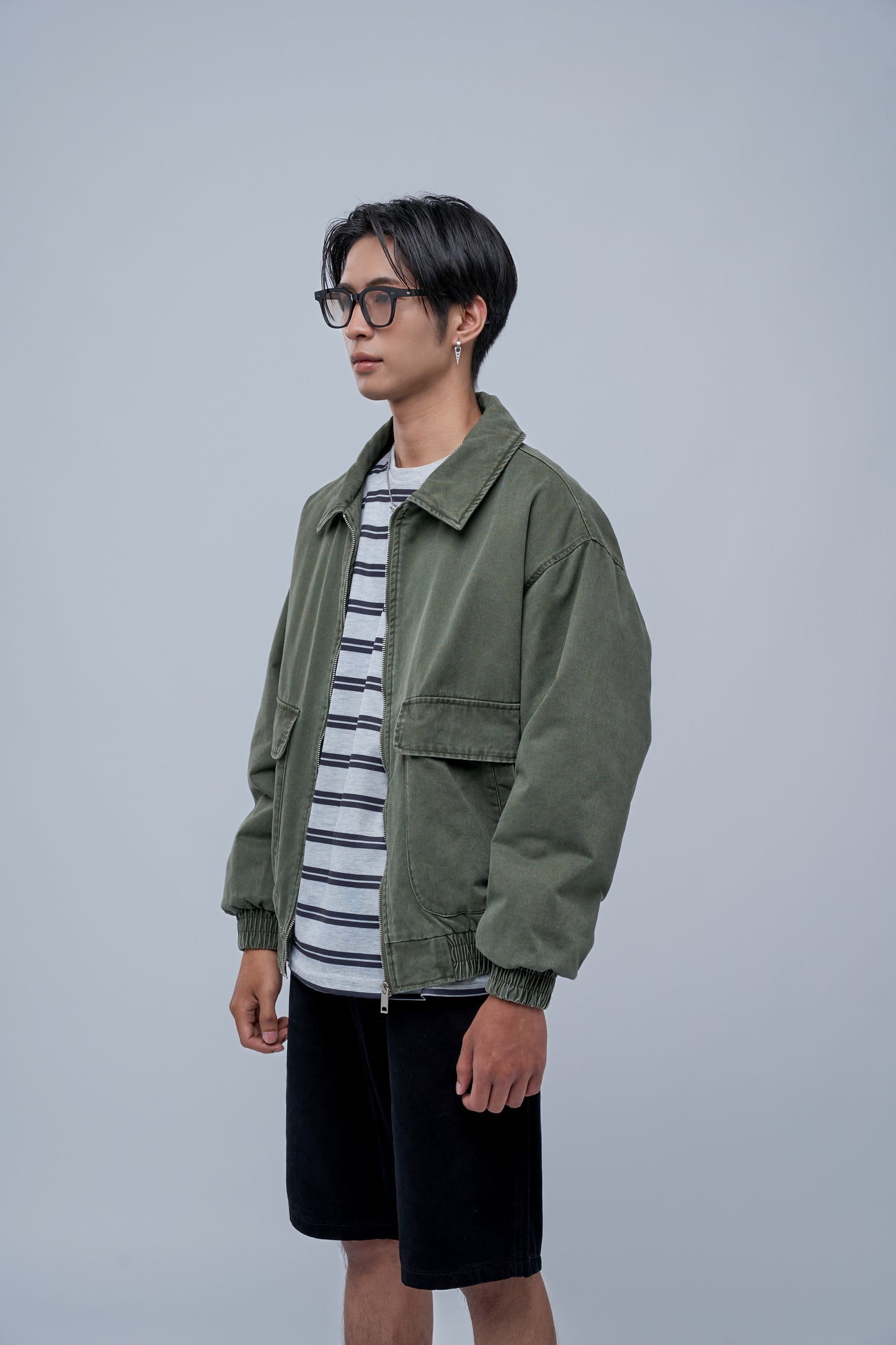 Filip J  Cotton Collar Bomber Jacket