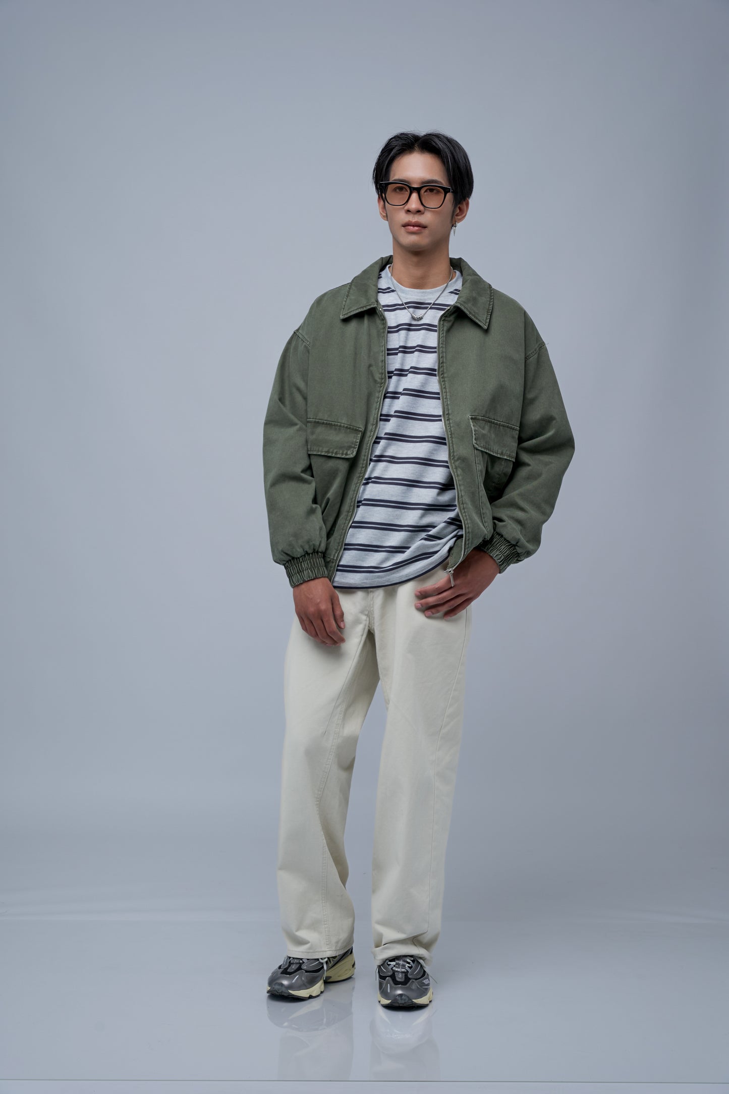 Filip J  Cotton Collar Bomber Jacket