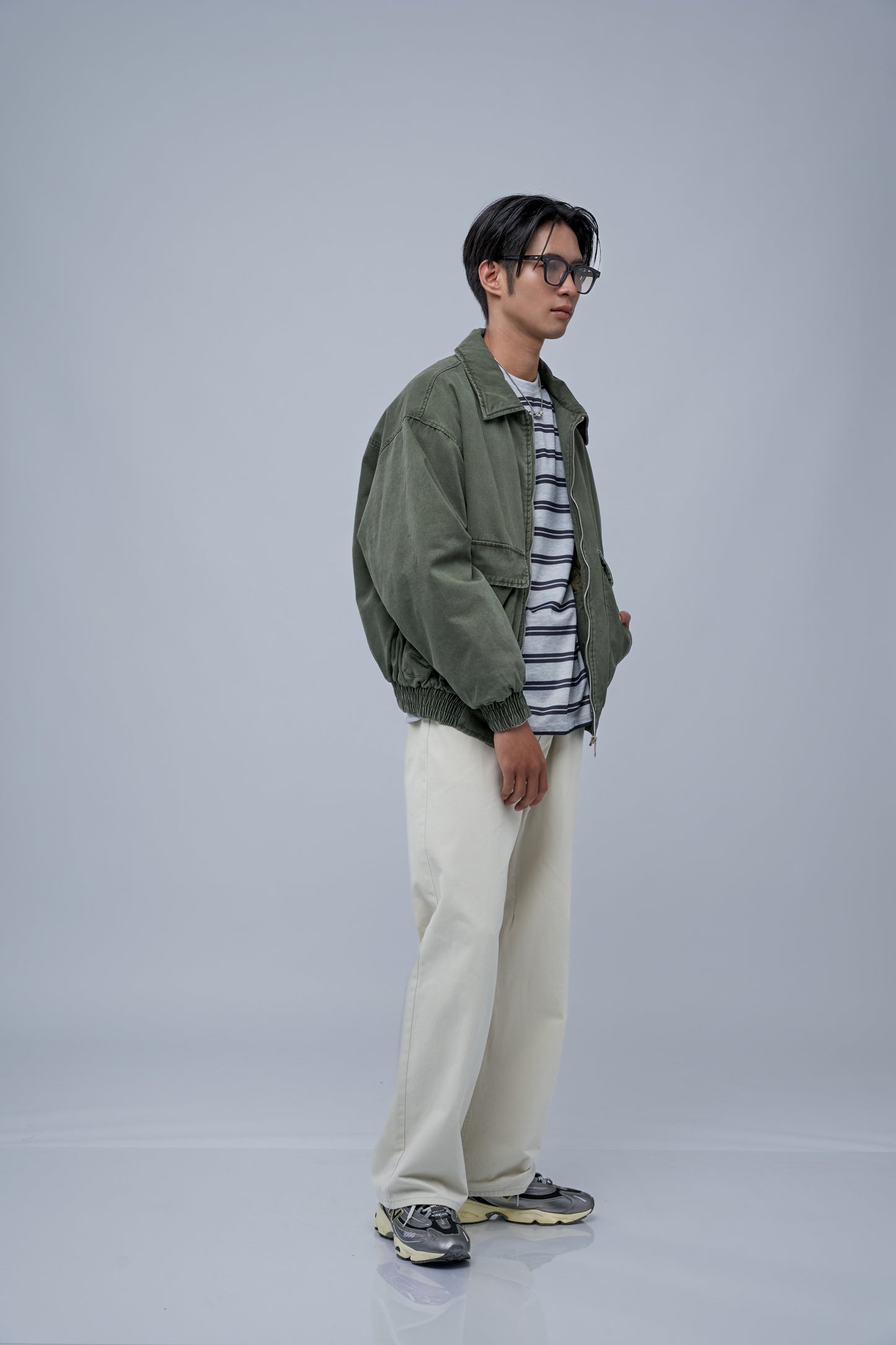 Filip J  Cotton Collar Bomber Jacket
