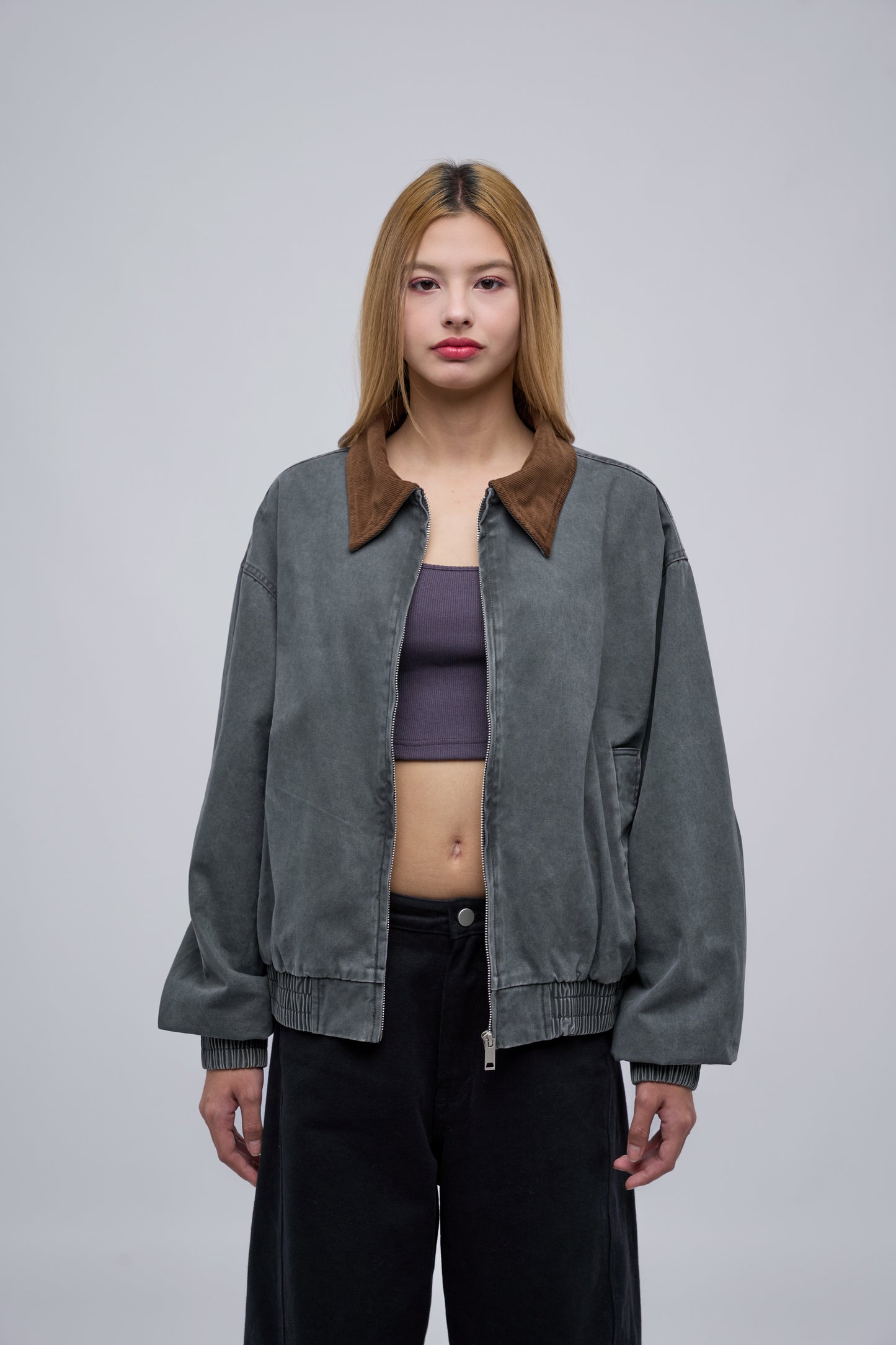 FILLIP J Unisex-Washed Cotton Jacket with Elastic Waist