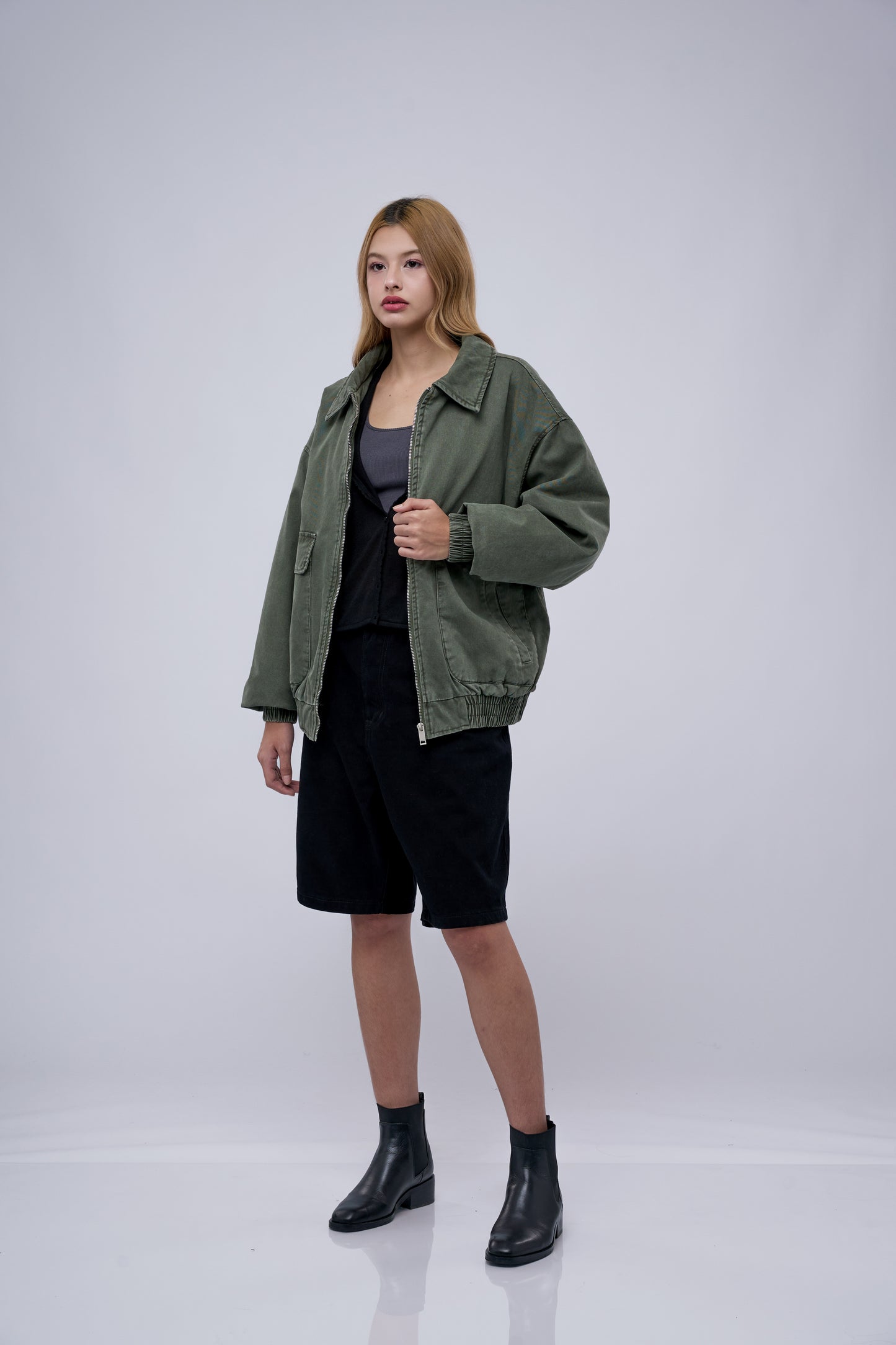 Filip J  Cotton Collar Bomber Jacket