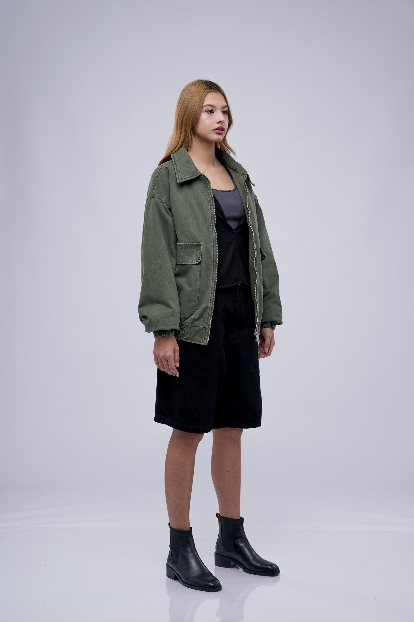Filip J  Cotton Collar Bomber Jacket