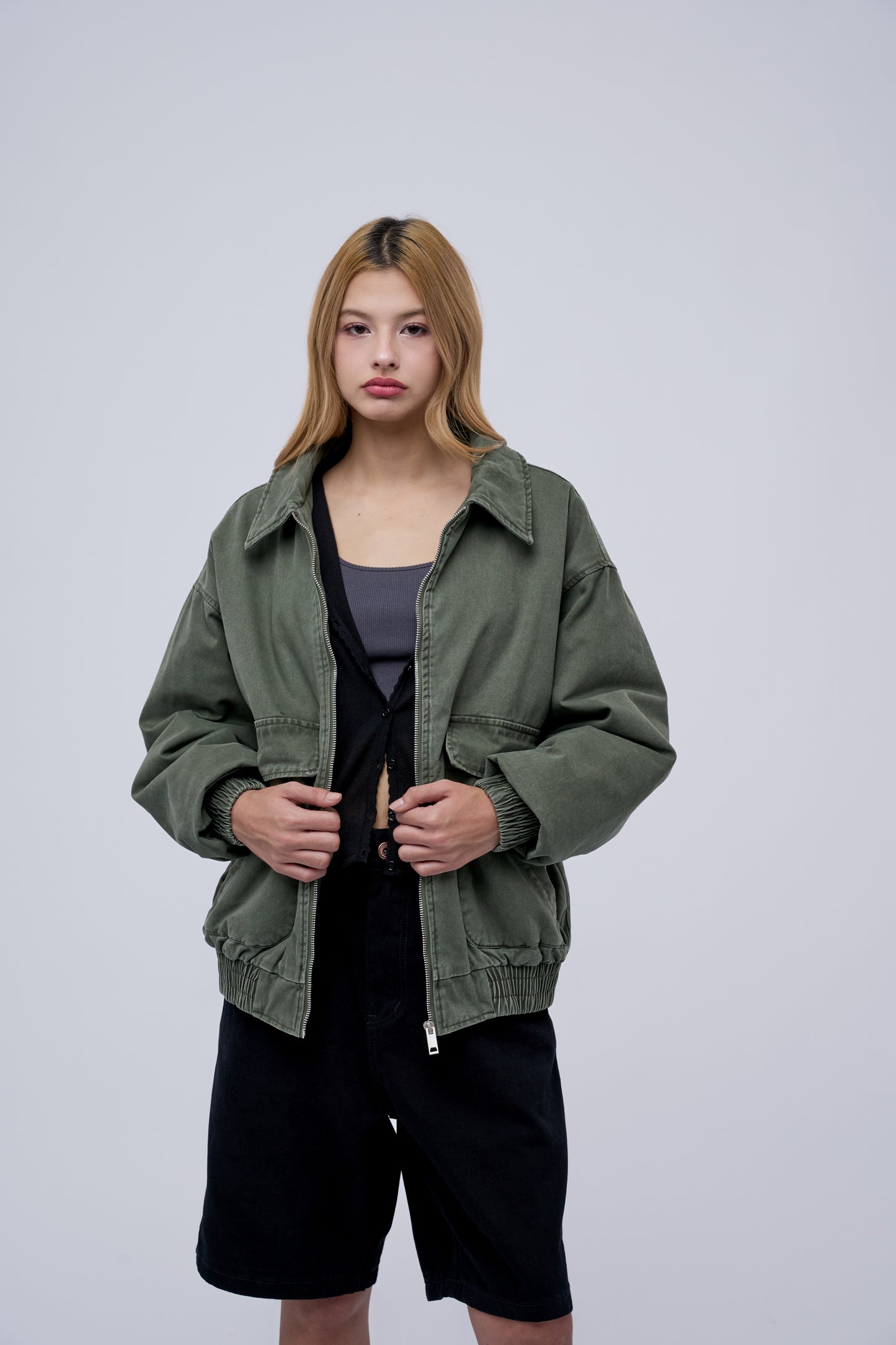Filip J  Cotton Collar Bomber Jacket