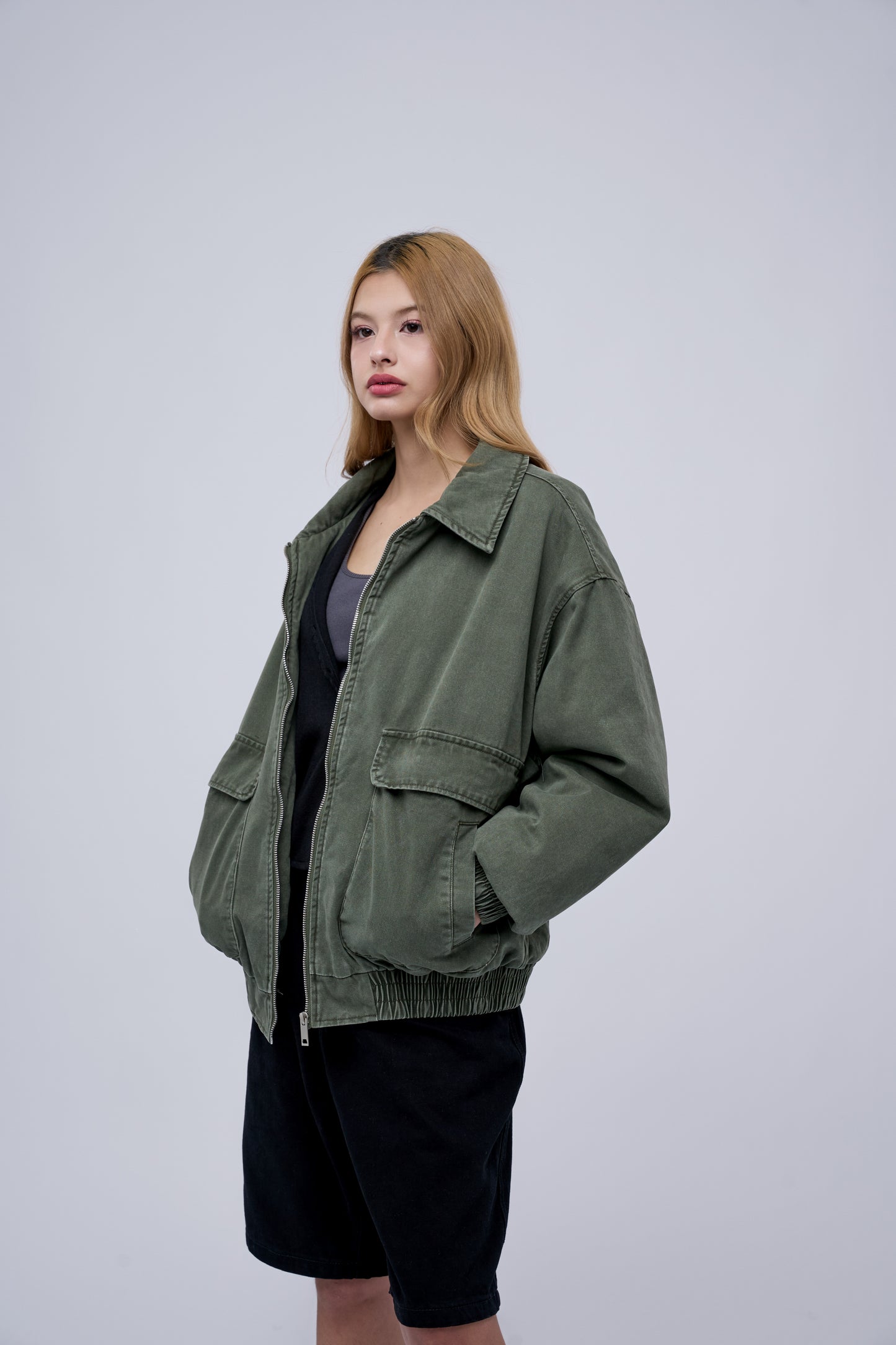 Filip J  Cotton Collar Bomber Jacket
