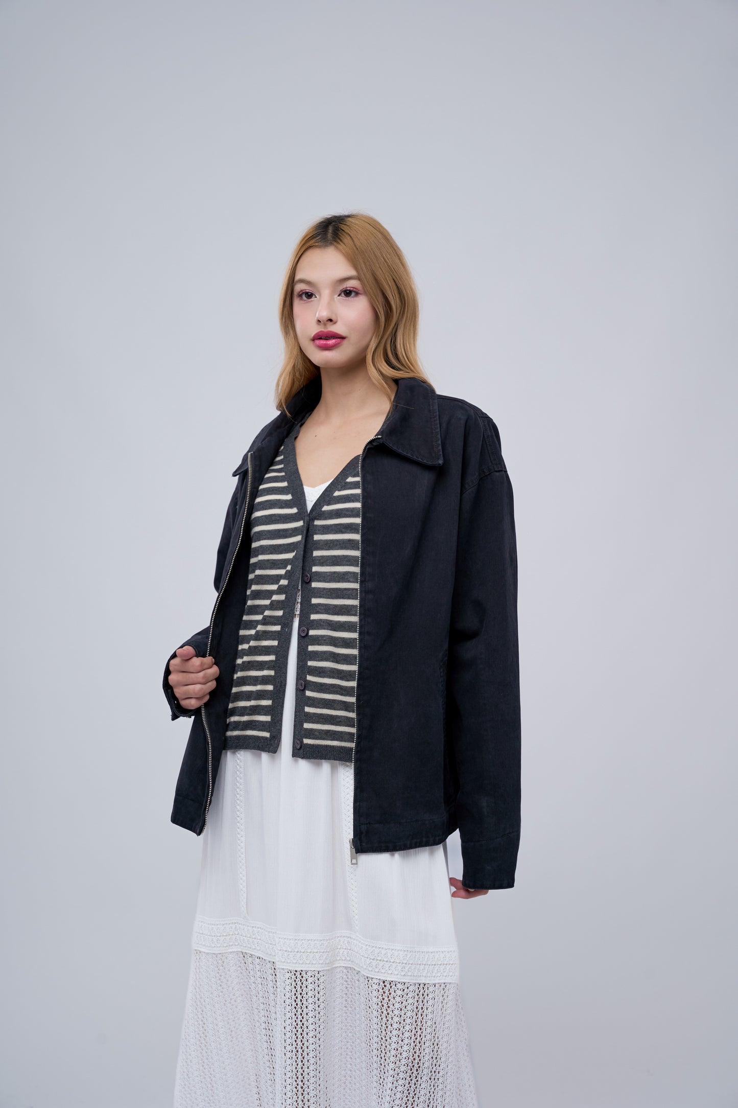 FILLIPJ Over Dyeing Faded Damage Jacket