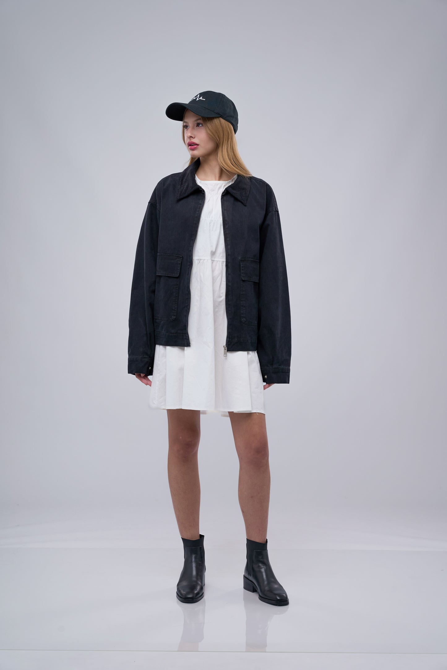 FILLIPJ Washed Cotton Jacket, Contrast Collar