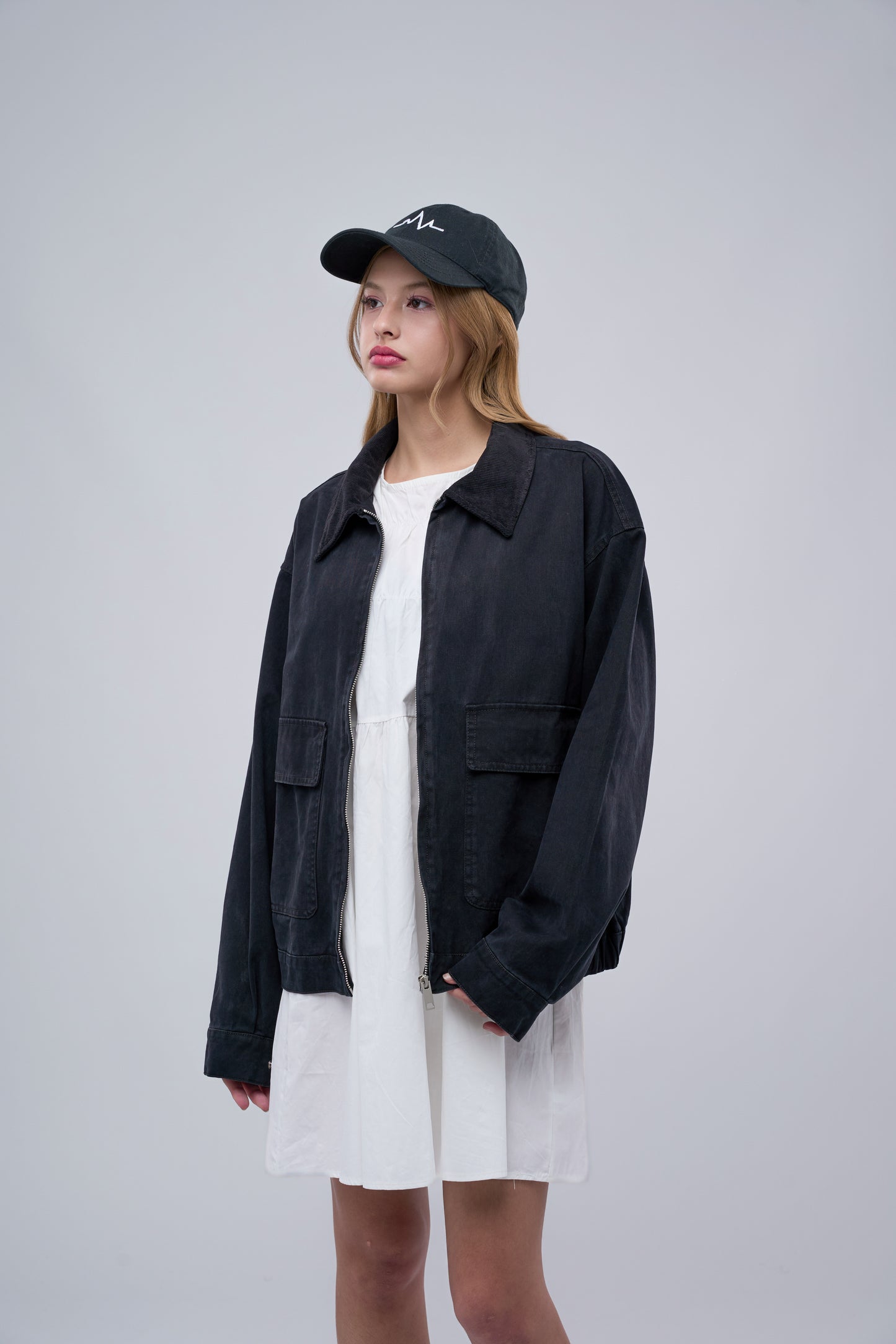 FILLIPJ Washed Cotton Jacket, Contrast Collar