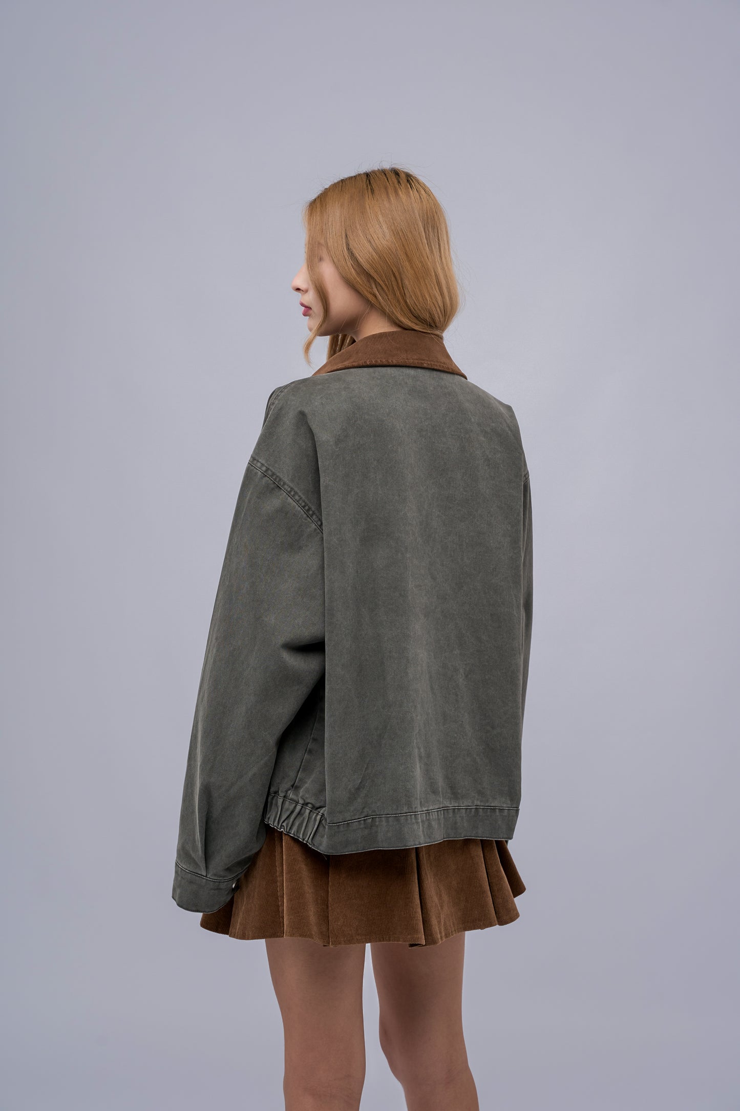 FILLIPJ Washed Cotton Jacket, Contrast Collar